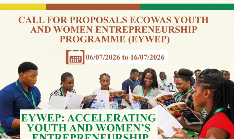 APPEL À CANDIDATURE POUR LE PROGRAMME D’ENTREPRENEURIAT DES JEUNES ET DES FEMMES DE LA CEDEAO (EYWEP)