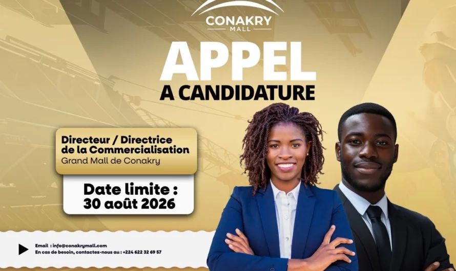 Kakandé Immo recrute un (e) Directeur/Directrice de la Commercialisation pour le Grand Mall de Conakry