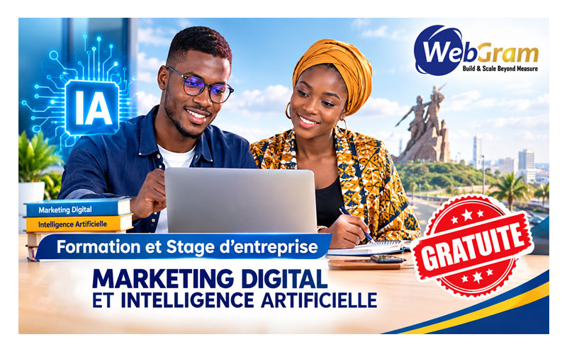 Formation et Stage d’entreprise gratuits sur le Marketing Digital et l’Intelligence Artificielle